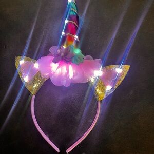 Colorful Unicorn Headband with Lights
